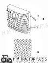 FRONT GRILL INNER SCREEN FOR 3325|3525|5525|6025|6525 MAHINDRA TRACTOR 008000552B2