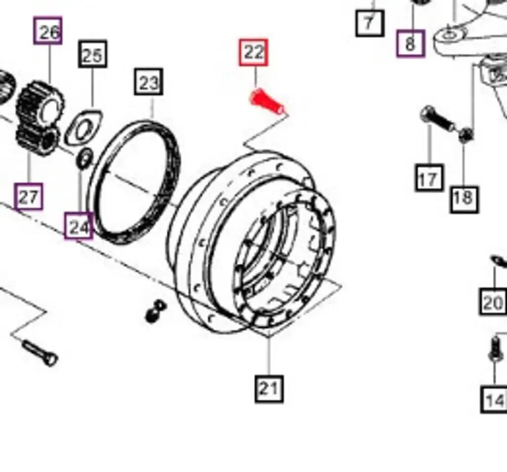 BOLT/STUD, FRONT WHEEL LUG (4WD) (006506179C1)
