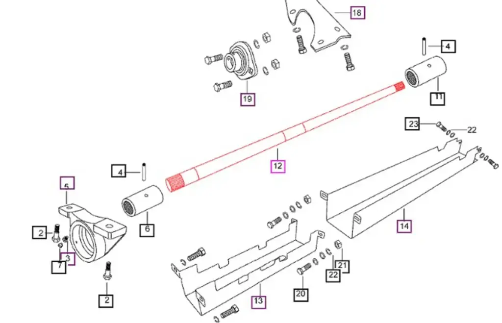 MAHINDRA TRACTOR PROPELLER SHAFT (FRONT AXLE DRIVESHAFT) (E000010746P03)