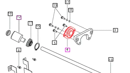 MAHINDRA TRACTOR INTERMEDIATE Support Bearing 4WD (006500998C2)