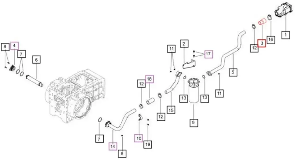 HYDRAULIC HOSE FROM PIPE TO PUMP FOR MAHINDRA TRACTORS (E007206114D1)