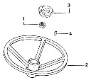 STEERING WHEEL FOR 3325|3825 MAHINDRA TRACTOR (008000155B1)