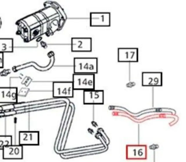 RIGHT POWER STEERING HOSE ON MAHINDRA TRACTOR (007202096C1)