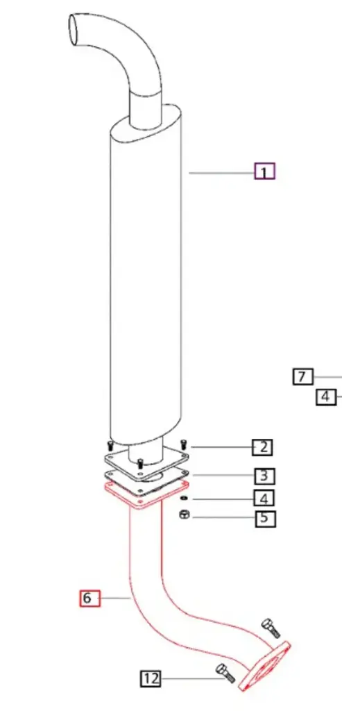 EXHAUST ELBOW, EXTENSION (4500) FOR MAHINDRA TRACTOR (006000106F1)