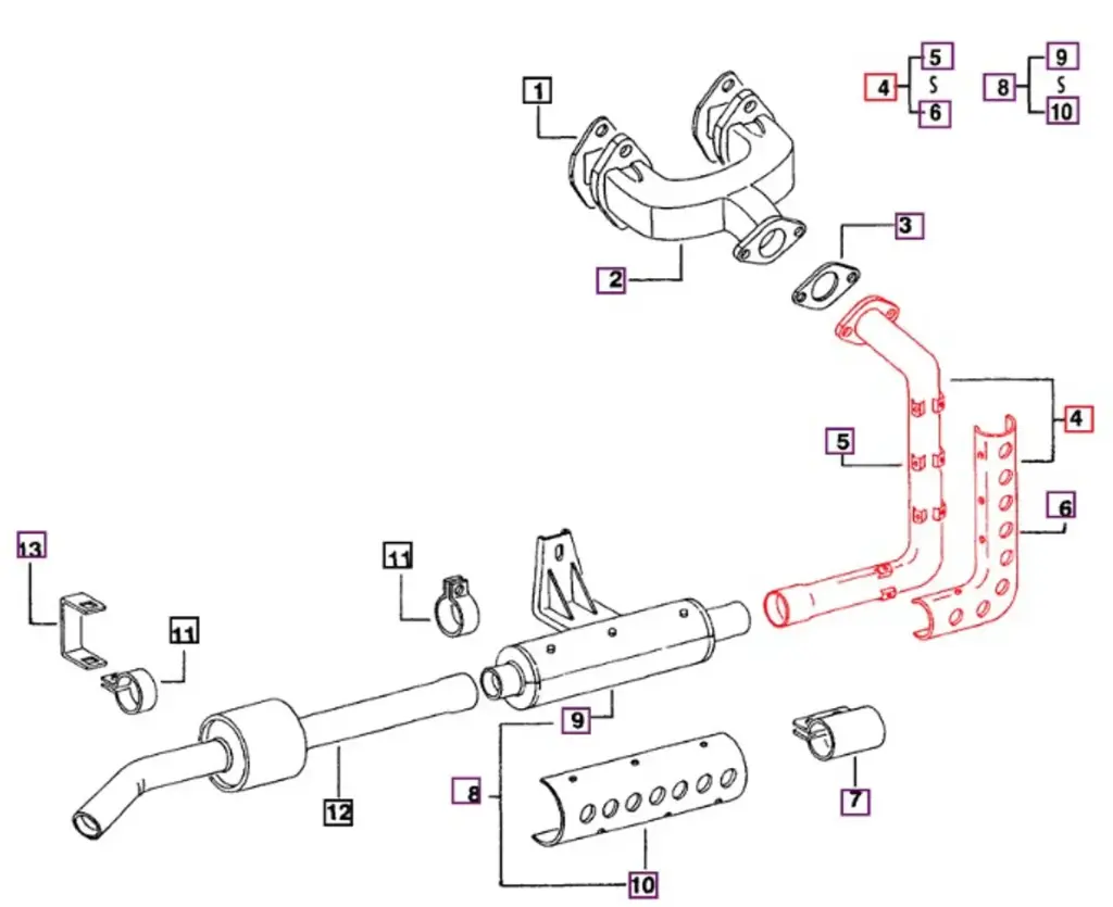 DOWN PIPE, W/ HEAT SHEILD (4505) FOR MAHINDRA TRACTOR (005557447R91)