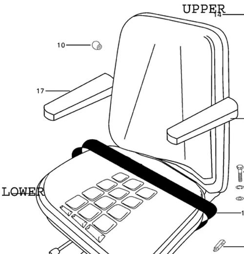 REPLACEMENT SEAT UPPER BACK FOR EARLY 4500|5500|6000|6500|C27|C35 MAHINDRA TRACTOR (008000177B1)