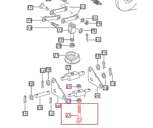 BOLT FOOT ADJUSTER #27  FOR MAHINDRA TRACTOR  (003064218R1)