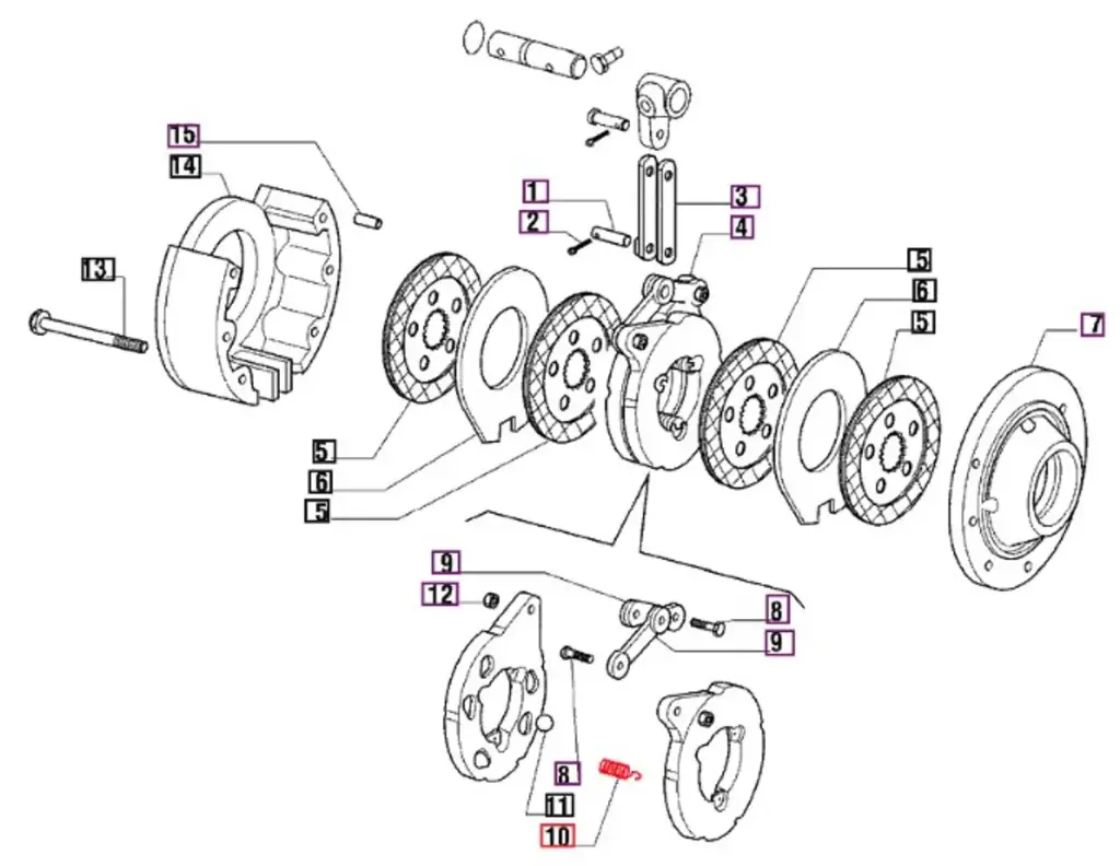 SPRING, BRAKE ACTUATING (00 SERIES - 4WD)  FOR MAHINDRA TRACTOR  (006500768C1)