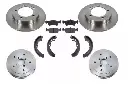 Front Brake Rotors & Pads Rear Drums Shoes 6pc Kit for Suzuki Samurai 1986-1994