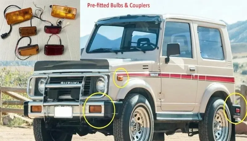 Suzuki SJ413 SJ410 Jimny Samurai Sierra Drover, Front Bumper Indicator Light Set