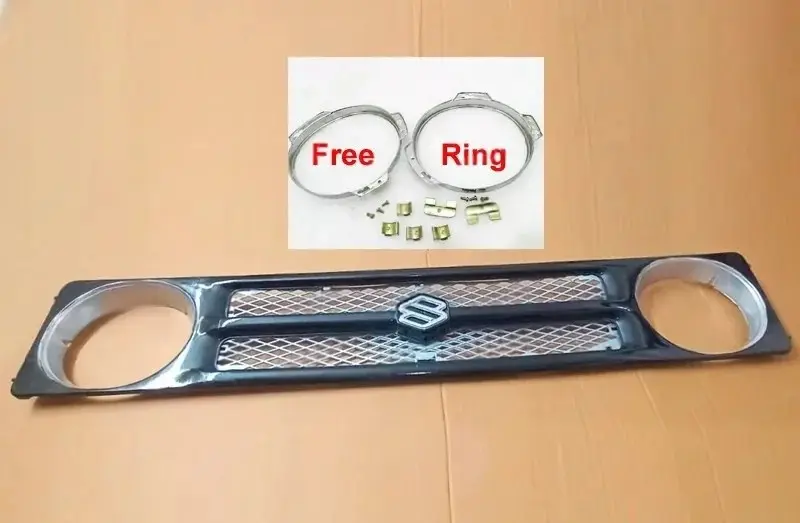 Suzuki Samurai Sierra SJ413 SJ410 Drover Front Grill Black & Chrome with Bezel