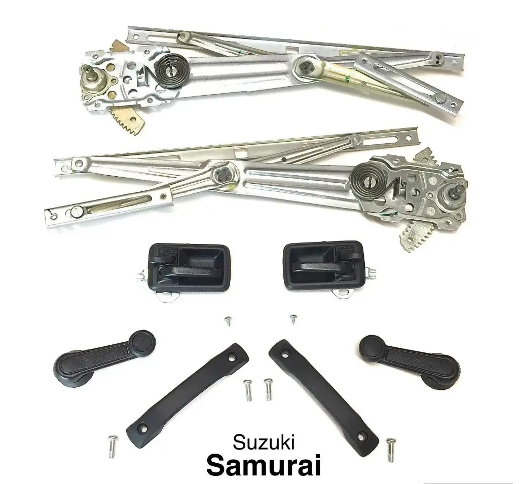 WINDOW REGULATORS / DOOR HANDLE SET / BLACK - SAMURAI '85-'93