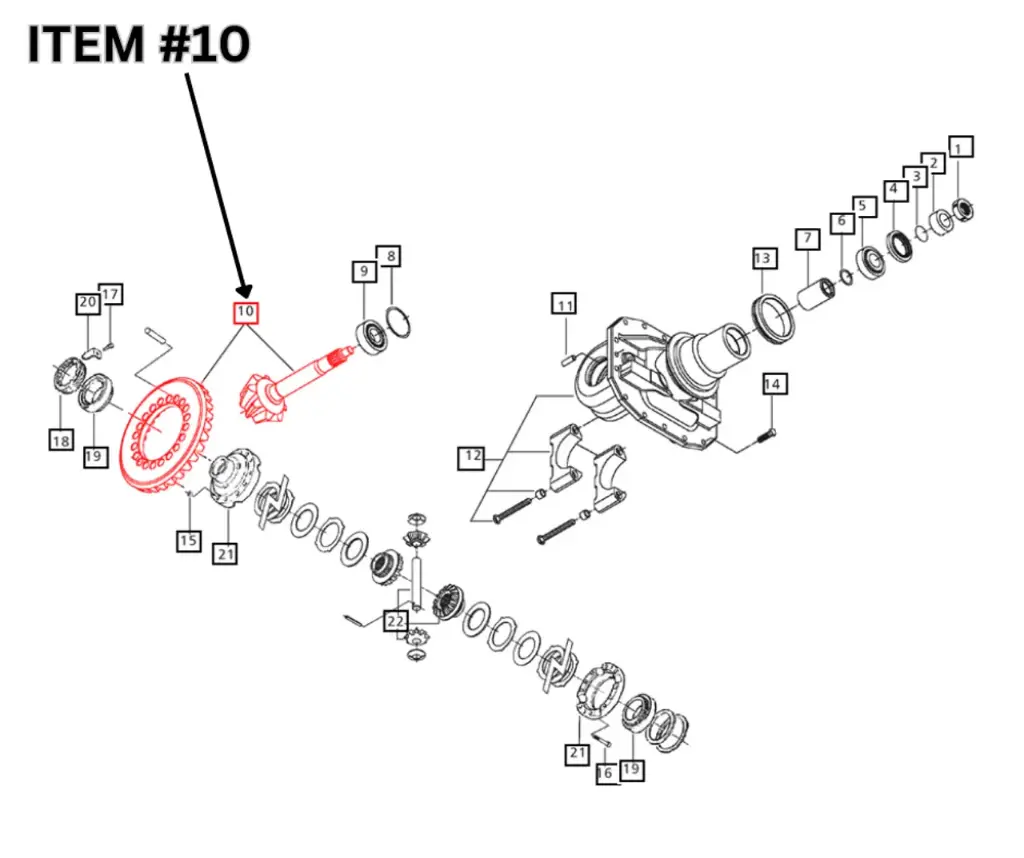 Juego de engranajes cónicos para tractor Mahindra (006506843D91)