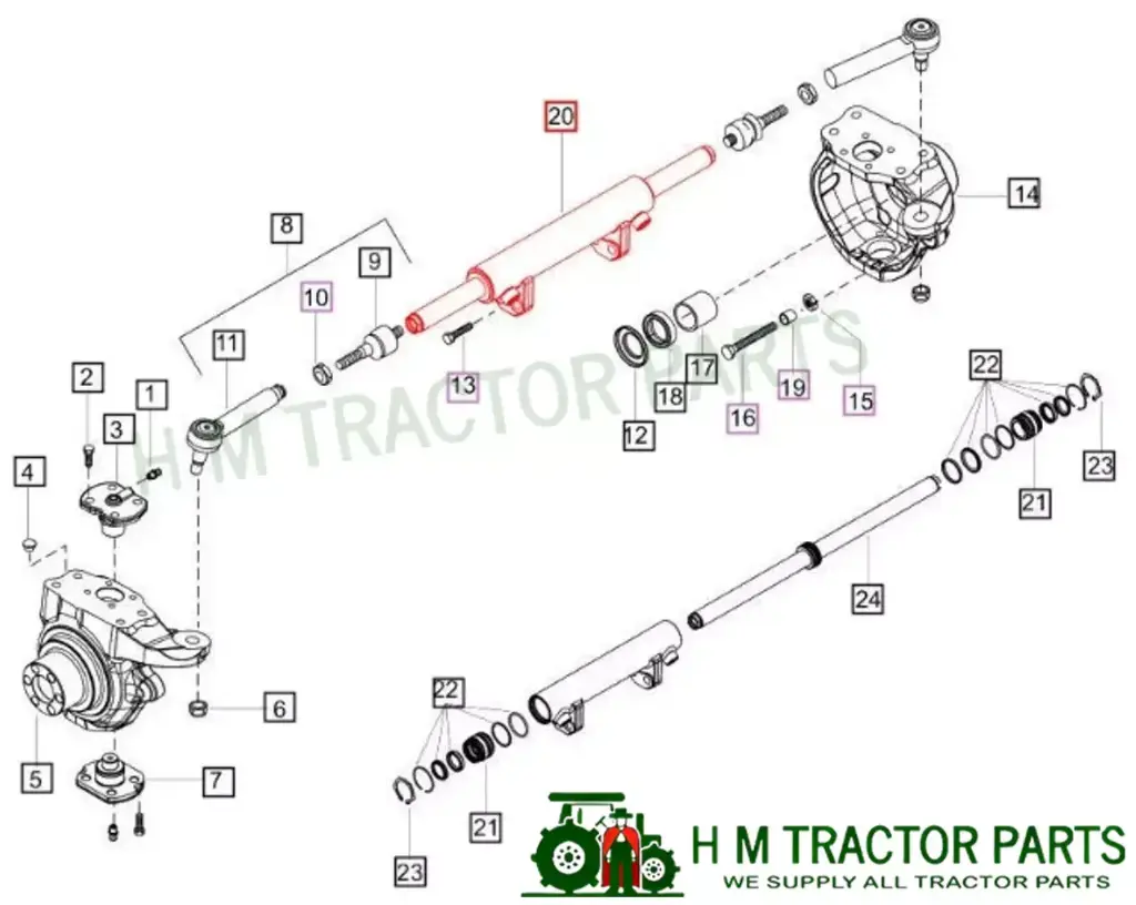 POWER STEERING CYLINDER FOR MAHINDRA TRACTOR (006518833U91)