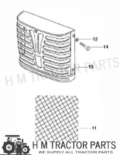 FRONT GRILL INNER SCREEN FOR 3325|3525|5525|6025|6525 MAHINDRA TRACTOR 008000552B2