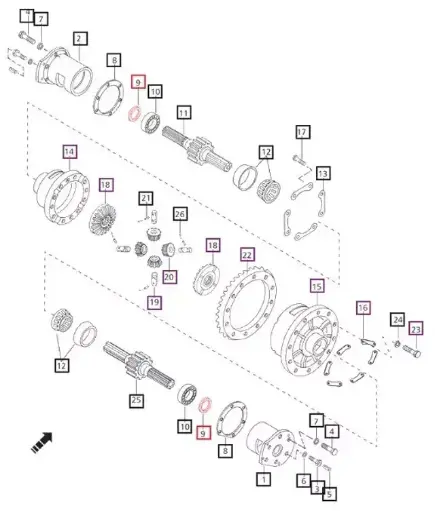 OIL SEAL FOR BULL PINION SHAFT ON REAR AXLE FOR MAHINDRA TRACTOR (006500038R92)