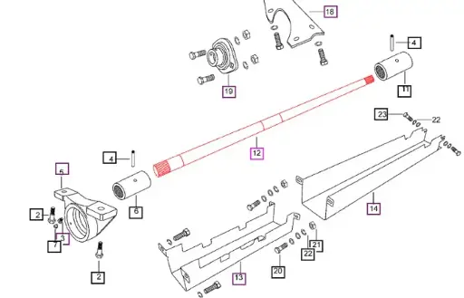 MAHINDRA TRACTOR PROPELLER SHAFT (FRONT AXLE DRIVESHAFT) (E000010746P03)