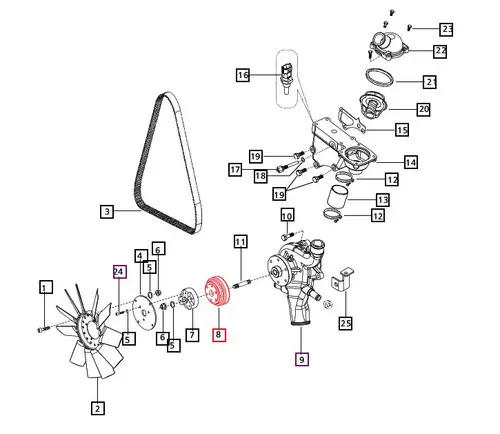 PULLEY - Water Pump & Fan Drive FOR MAHINDRA TRACTOR (006014732D1)