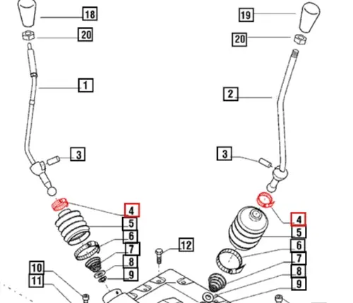 UPPER CLAMP FOR BOOT FOR BEAR SHIFT LEVER ON 4500 4-WHEEL DRIVE MAHINDRA (006500505C1)