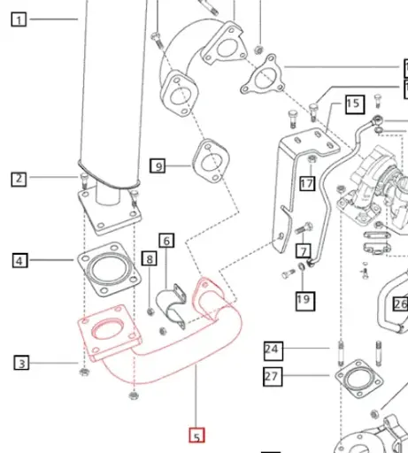 STUB PIPE FOR MUFFLER FOR MAHINDRA TRACTOR (E006005646F1)