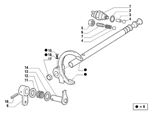 ROLL PIN FOR FORWARD/REVERSE LEVER ON 4500 4-WHEEL MAHINDRA TRACTOR (006500549C1)