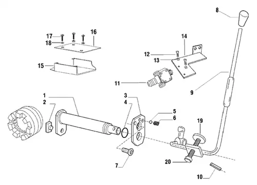 PTO LEVER ASSEMBLY FOR 4500 4WD MAHINDRA TRACTOR (006502472C1)