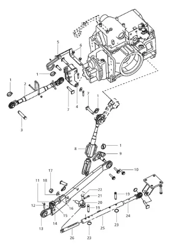 LOCK LEVER FOR QUICK-HITCH ON 7520 4-WHEEL DRIVE MAHINDRA TRACTOR (007201972D1)