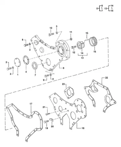 INNER GASKET FOR FRONT GEAR COVER ON 3505 MAHINDRA TRACTOR (005555212R1)