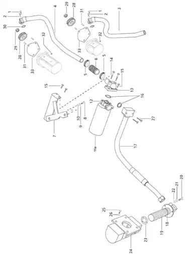 HYDRAULIC LINE FOR HYDRAULIC STRAINER FILTER ON 5525 MAHINDRA TRACTOR (008001130B91-EARLY) (E008001800B91-LATE)