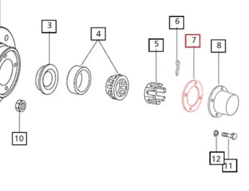 HUB CAP GASKET FOR 2 WHEEL DRIVE 4025|5525 MAHINDRA TRACTOR (005555558R2)