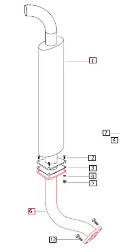 EXHAUST ELBOW, EXTENSION (4500) FOR MAHINDRA TRACTOR (006000106F1)