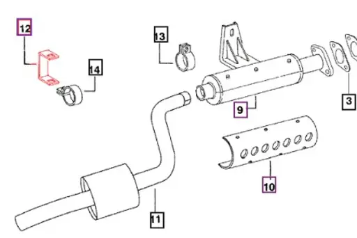MOUNTING BRACKET, (EXHAUST SILENCER) FOR MAHINDRA TRACTOR (005557376R1)