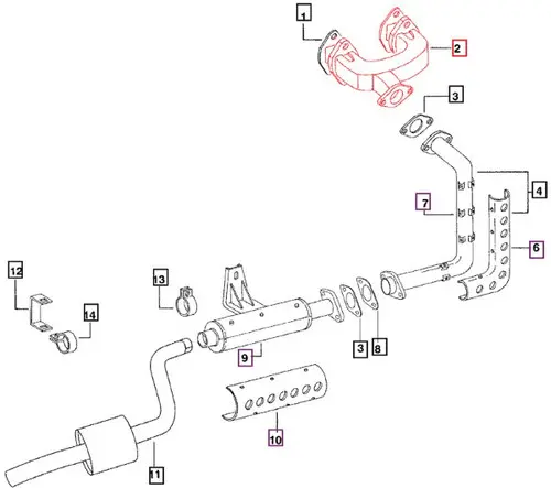 EXHAUST MANIFOLD, (3505 & 3525) FOR MAHINDRA TRACTOR (005557412R1)