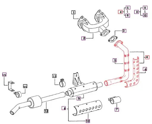 DOWN PIPE, W/ HEAT SHEILD (4505) FOR MAHINDRA TRACTOR (005557447R91)