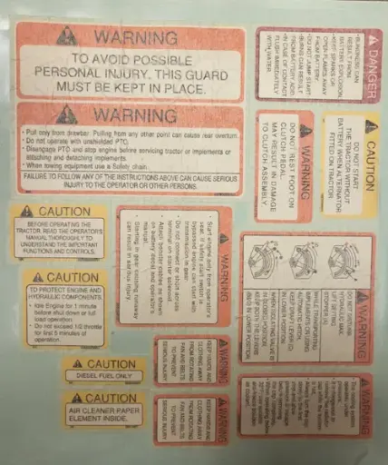 STICKER SET (WARNING/CAUTION) FOR MAHINDRA TRACTOR (007535515C92)