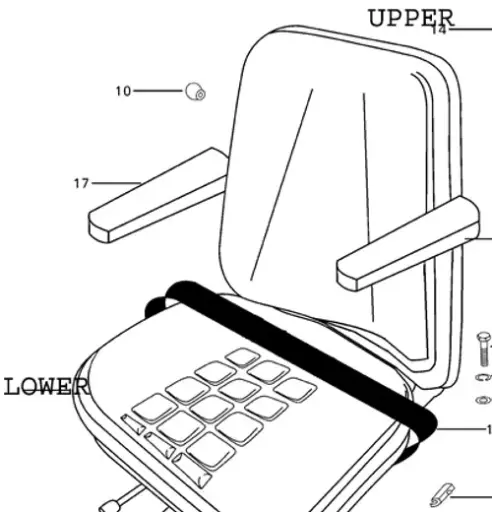 REPLACEMENT SEAT UPPER BACK FOR EARLY 4500|5500|6000|6500|C27|C35 MAHINDRA TRACTOR (008000177B1)
