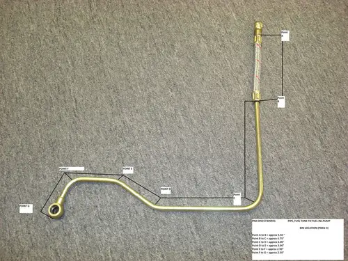 LINE FROM FUEL TANK TO INJECTION PUMP ON 3505 MAHINDRA TRACTOR (005557409R91)
