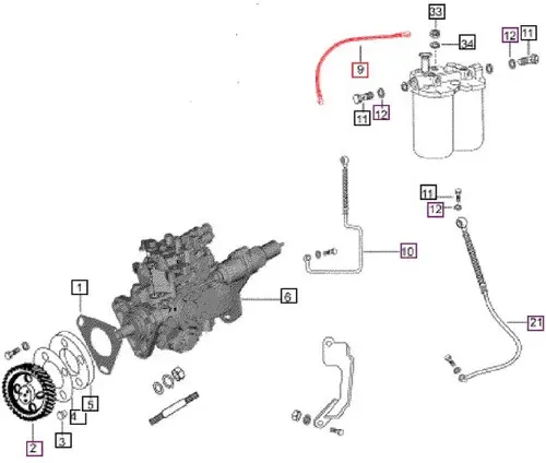 FUEL LINE, (INJECTION PUMP TO HAND PRIMER) (005559203B91)