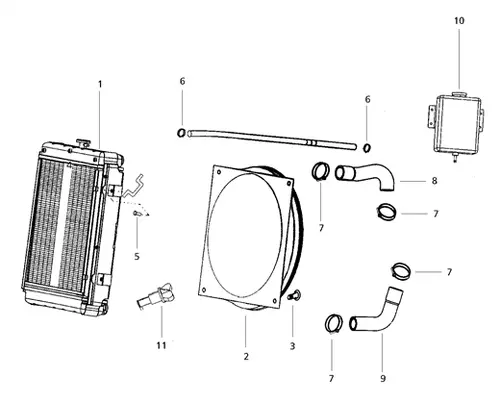OVERFLOW TANK & CAP FOR LATER 7520 MAHINDRA TRACTOR (006015664B91)