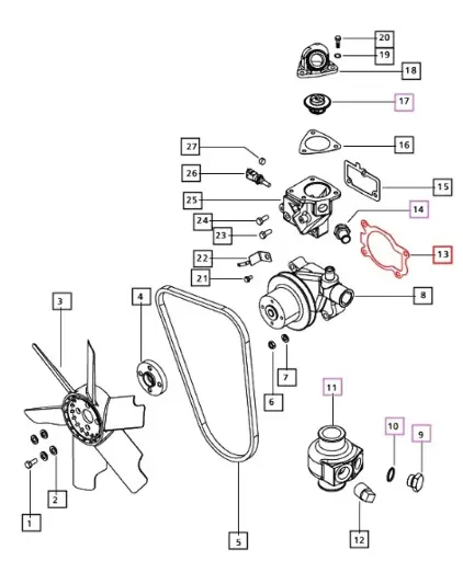 GASKET, WATER PUMP  FOR MAHINDRA TRACTOR (006018649D1)