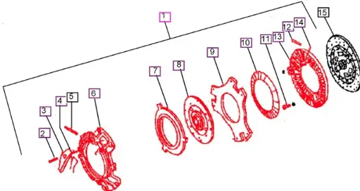 CLUTCH COVER ASSEMBLY (DUAL STAGE - 05 SERIES) FOR MAHINDRA TRACTOR  (003044004R95)