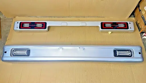 Front & Rear Bumper Set Silver Painted +DRL Lights Fits Suzuki Samurai Sierra