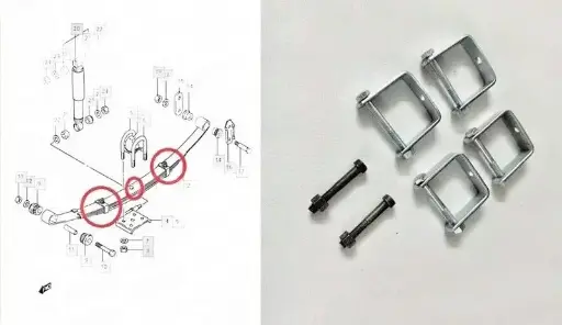Rear Leaf Spring Repair Kit for 86-95 Suzuki Samurai