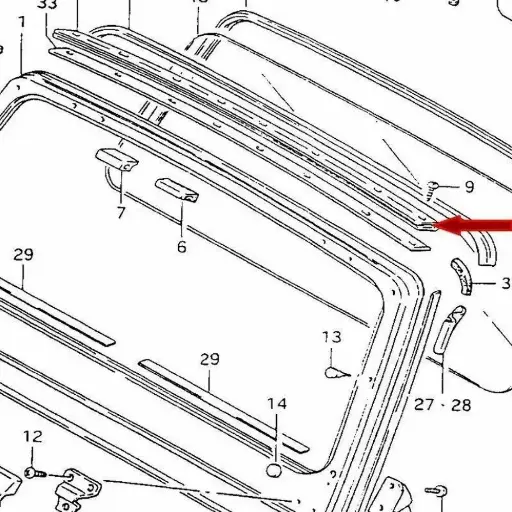SOFT TOP GARNISH CONNECT SOFT TOP TO WINDSHIELD FRAME FOR SUZUKI SAMURAI 80-95