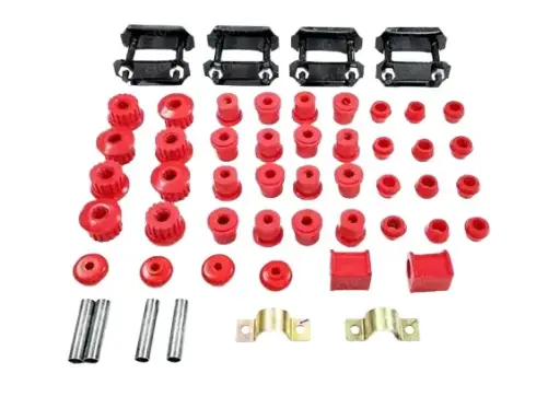 Suzuki Samurai Complete Polyurethane Suspension Leaf Spring Bushing Kit-Spl RED