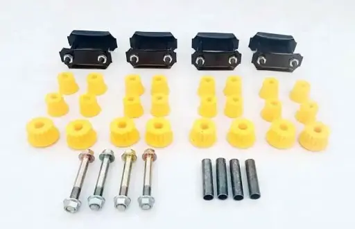 Suspension Leaf Spring Bushing Kit Fits Suzuki Samurai in Polyurethane-Yellow