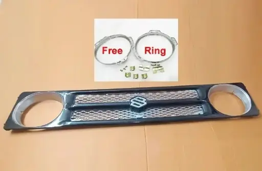 Suzuki Samurai Sierra SJ413 SJ410 Drover Front Grill Black & Chrome with Bezel
