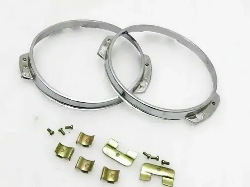 Suzuki Samurai Headlight Head Lamp Chrome Bezel Ring Rim Set