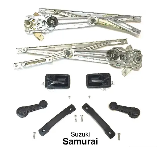 WINDOW REGULATORS / DOOR HANDLE SET / BLACK - SAMURAI '85-'93