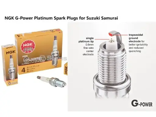 4 Plugs of NGK G-Power Series Spark Plug BKR5ES-For Suzuki Samurai SJ410/Sj413
